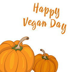 Vegetables. Pumpkin. Color. Vegetarian day. Vector graphics