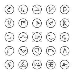 arrow icons in circle buttons 
