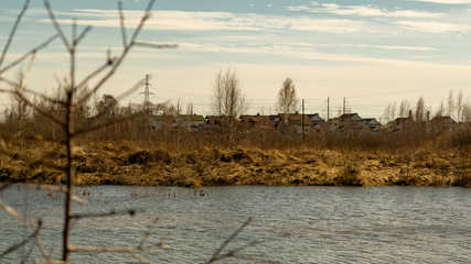 village moring landscape