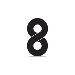 abstract number 8 infinity line logo vector