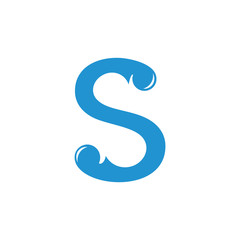 Naklejka premium letter s simple blue curves logo vector