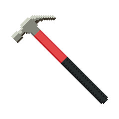 Pixel hammer. Vector drawing. Isolated object on white background. Isolate.
