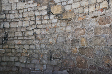 old castle tower stone wall round