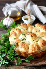 Homemade garlic bread and herb 
