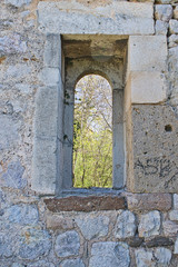 old window castle ruin stones