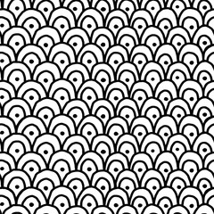 Fototapeta na wymiar Doodle seamless pattern. Abstract stylish background. Wavy geometric texture. Monochrome striped ribbon