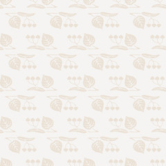 Cute retro seamless pattern with flowers and leaves