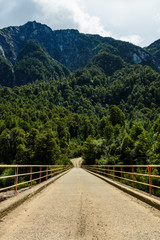 scene view of a gravel road near Futaleuf&uacute;, Patagonia, Chile