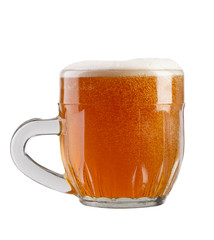 glass of beer on a white background