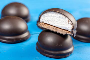 Closeup Of Munchmallow Chocolate Round Cookie