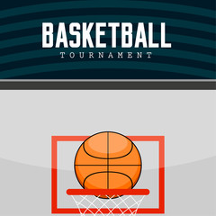 Basketball ball on a net. Vector illustration design
