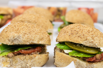 two healthy burgers