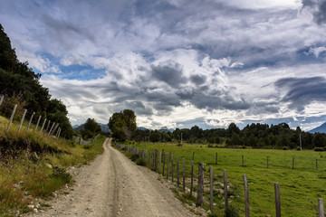 Fototapeta na wymiar Rural scene view in Palena, Chile