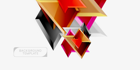 Triangular low poly background design, multicolored triangles. Vector