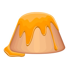 Isolated pudding with syrup. Vector illustration design
