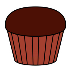 Isolated chocolate muffin icon. Vector illustration design