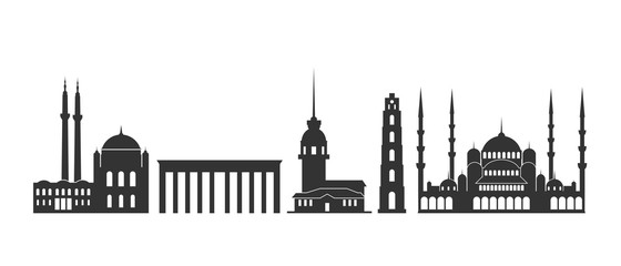 Obraz premium Turkey logo. Isolated Turkish architecture on white background