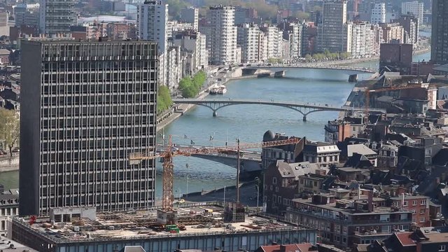 Ville de Li&egrave;ge en Belgique vue de la Citadelle