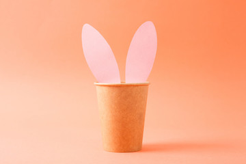 Creative rabbit with disposable cup