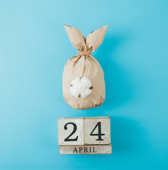 Obraz premium Calendar cube with date 24 april