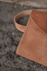 brown bag on wooden table