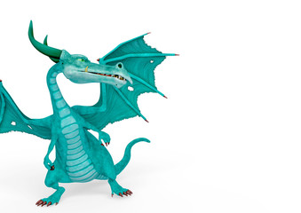 Obraz premium dragon cartoon in a white background