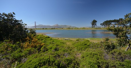 Fototapeta na wymiar Impressions from surroundings of Golden Gate Bridge in San Francisco from May 2, 2017, California USA