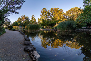 Japanese garden within the City Park (Városliget Park), Budapest, Hungary