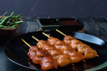 grilled chicken butt skewer at Thailand