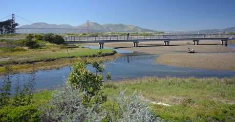Impressions from surroundings of Golden Gate Bridge in San Francisco from May 2, 2017, California USA