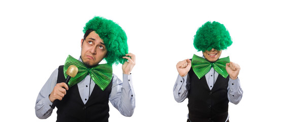 Funny man in saint patrick holiday concept