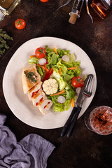 chicken breast with fresh vegetable salad