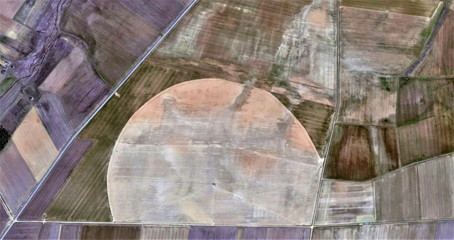 dawn, composition in mallow and ocher, tribute to Picasso, abstract photography of the Spain fields...