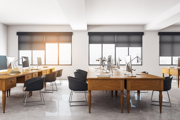 New concrete coworking office interior