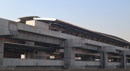 Obraz premium High-speed train construction track and station for mass transportation