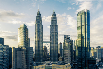 Creative Kuala Lumpur city background - obrazy, fototapety, plakaty