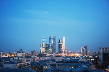 Blue Moscow city background