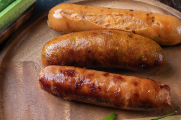 grilled Thai East sausage, Street food in Thailand