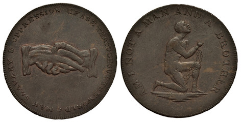 Great Britain British token 1/2 penny halfpenny circa 1795, Conder Token (18th Century Provincial...