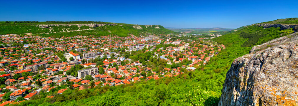 Beautiful landscape over Provadia town in Bulgaria - panoramic view