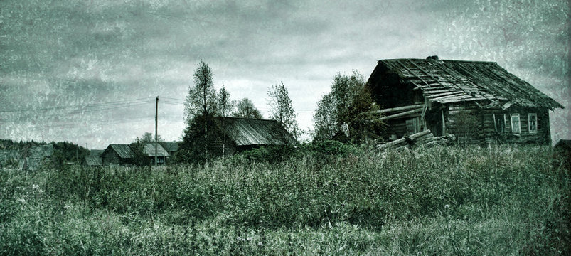 old village on edge of forest