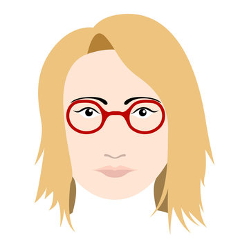 Hipster girl avatar with glasses. Vector illustration design