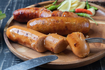 grilled Thai East sausage, Street food in Thailand