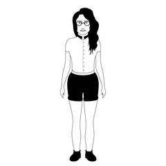 Isolated hipster girl image. Vector illustration design