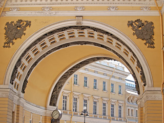 Fragment of arch of the General Staff Building. St. Petersburg