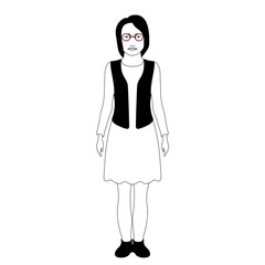 Isolated hipster girl image. Vector illustration design