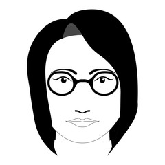 Hipster girl avatar with glasses. Vector illustration design
