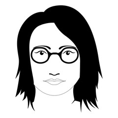 Hipster girl avatar with glasses. Vector illustration design