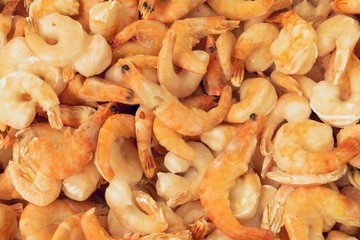 Frozen raw natural shrimp in market