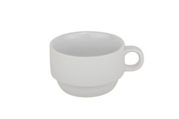White cup isolated on white background